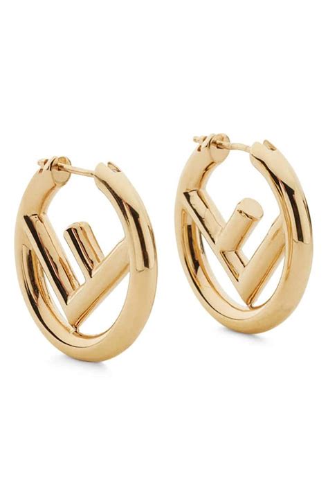 fendi roma earrings|Fendi small hoop earrings.